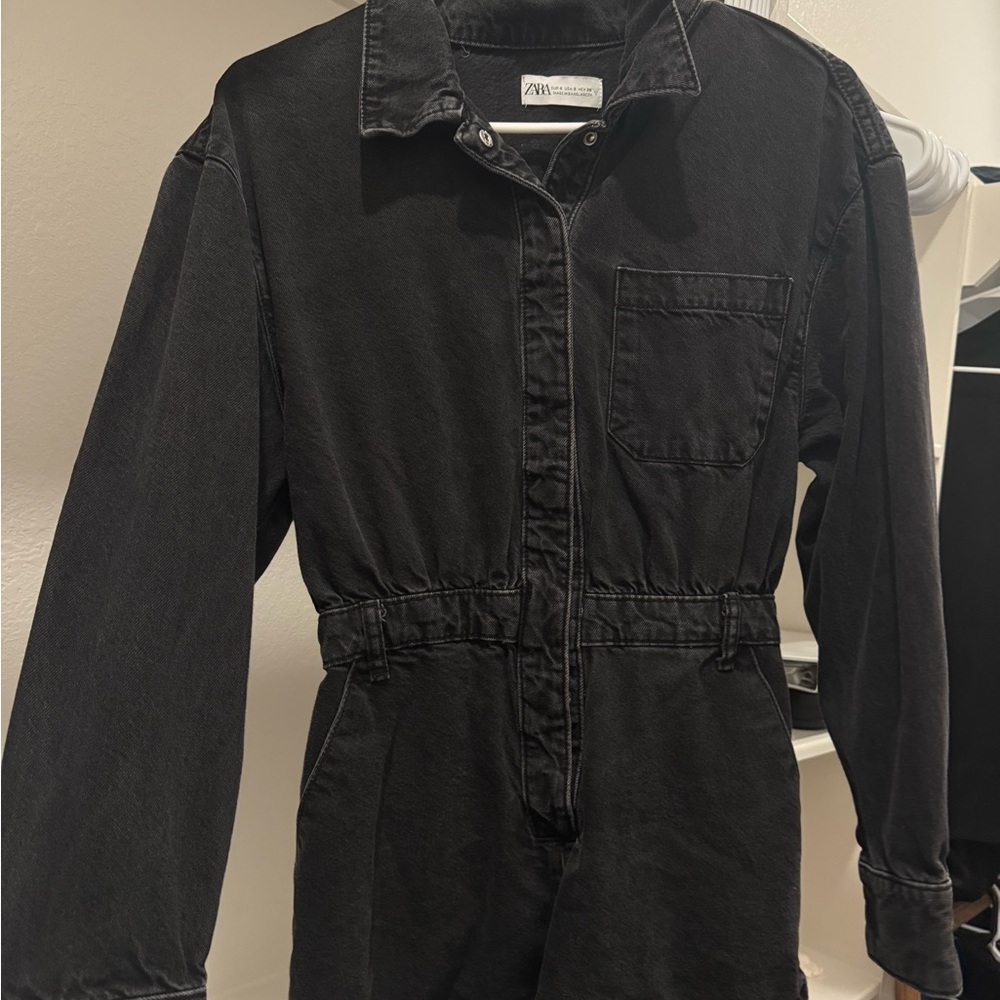 Zara Charcoal Denim Romper